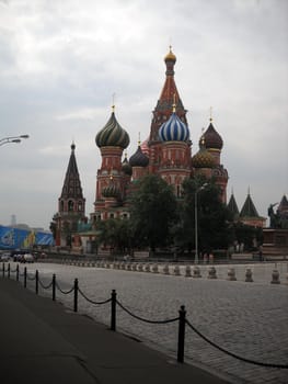 Church, Pokrovsk, a cathedral, Moscow, summer, a temple, Christianity, red, the area, domes, a monument