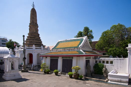 Stupa in the in the buddhist temple, Bangkok, Thailand