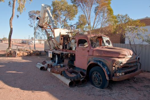wreck car in Coober Pedy, australia outback south australia