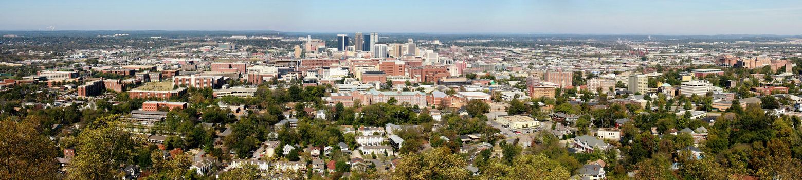 The city of Birmingham, Alabama as seen from a distance