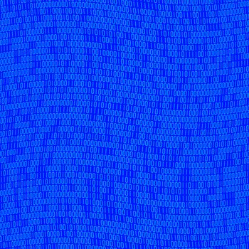 Blue binary code with ones and zeros that tiles seamlessly as a pattern.