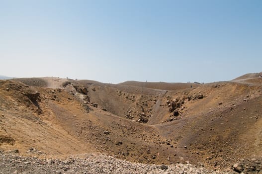 View of Santorini volcano, daylight, summer, sun