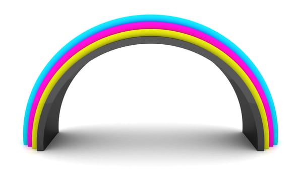 3d cmyk rainbow isolated on the white background