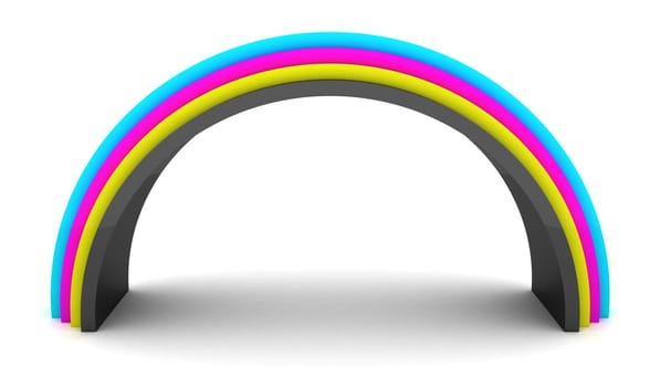 3d cmyk rainbow isolated on the white background