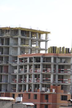 Close up of a building under construction.