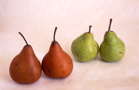 pears on painted background