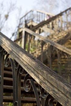 Old fashioned metal stairs