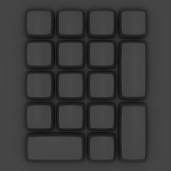 Topview of a blank black keypad