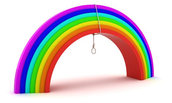 Suicide loop hanging on the rainbow