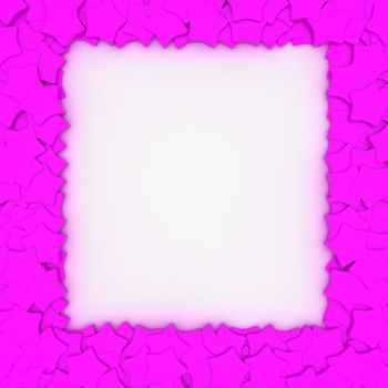 Empty frame with magenta stars, design element 