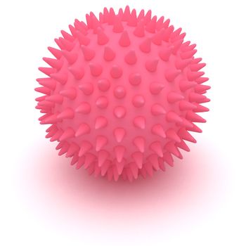 Pink massage ball isolated on the white background