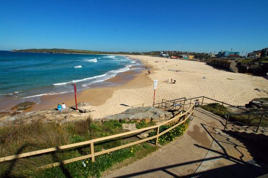 Maroubra beach in Sydney, Nice cloudless day