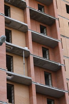 Close up of a building under construction.