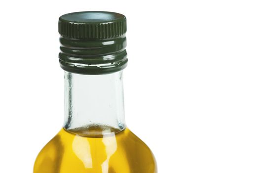 A bottle with olive oil isolated on the white