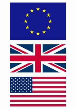 Illustration of the national flag - Europe UK USA