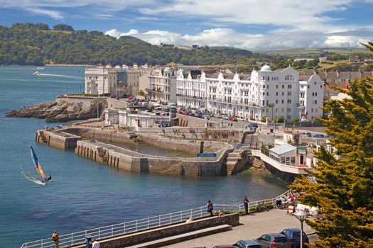 Plymouth on the waterfront of Plymouth Sound in Devon England.