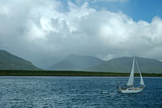 white boat sailing near australian coast