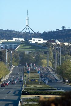 road to canberra parliament house, light traffic