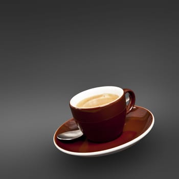 A cup of coffee with on black background