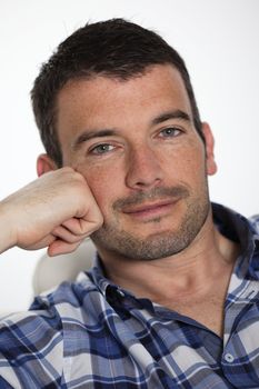 portrait of beautiful young man in studio