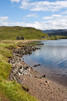 View of an old house in Scotland, close to Isle of Skye