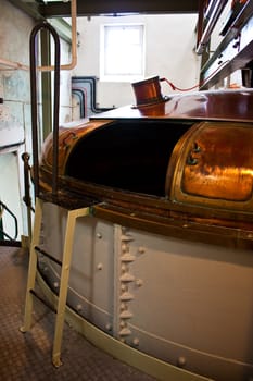 Detail of a whiskey distillery interiors, Sutherland, Scotland
