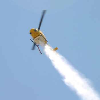 Brush fire in Ventura, California. The fire consumed 25 acres and was quickly controlled by more then 100 firefighters and water dropping helicopters.