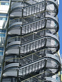 Modern metallic stairway