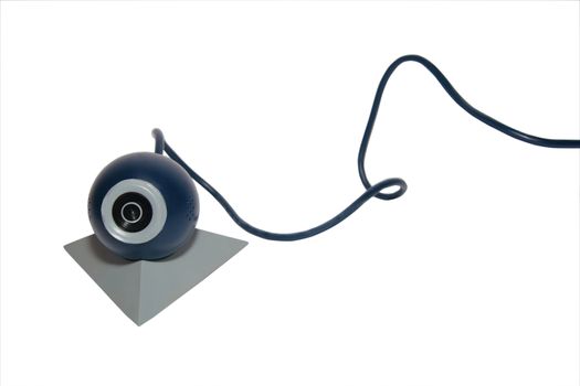 a web camera with connection ( with a clipping path )
