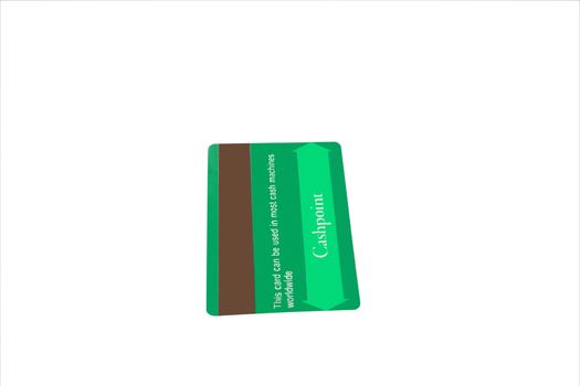 a matt green plain credit card with clipping path