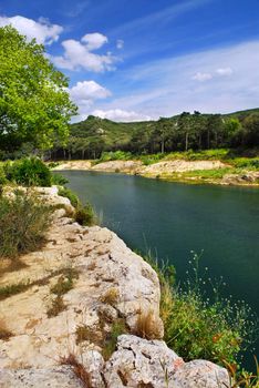 River Gard in southern France near Nimes