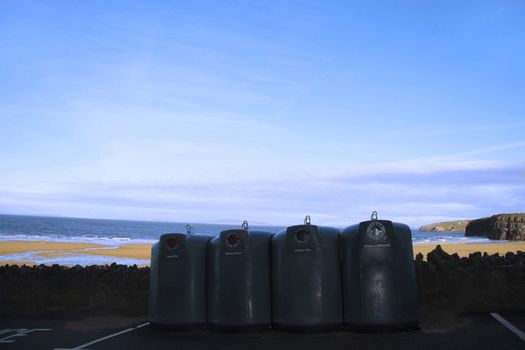 the waste that gets re cycled on a public place