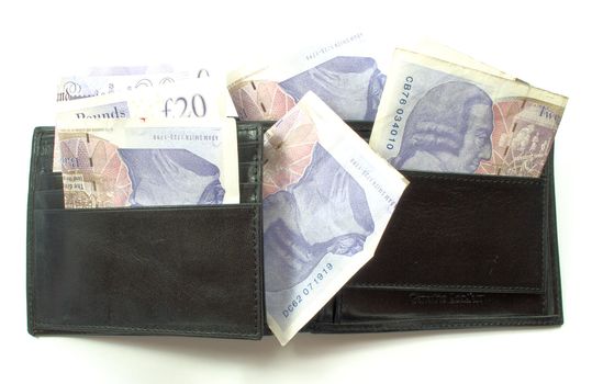 Twenty pound notes in wallet