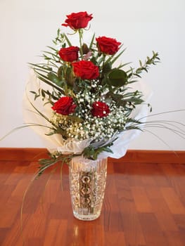 A bouquet of red roses - perennial flower shrub vine of genus Rosa Rosaceae