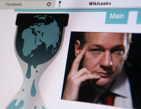 View of the WikiLeaks homepage featuring its founder Julian Assange  taken on December 6, 2010 