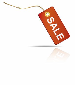 An image of a red sale tag