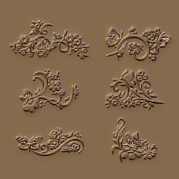 ornament sets 3d embossed pattern