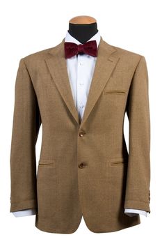 front view of elegant brown suit, business fashion