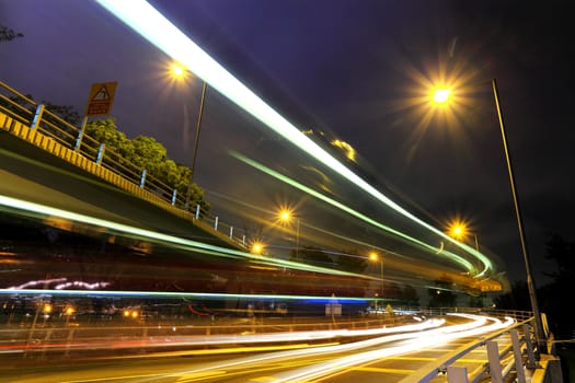 Highway traffic at night