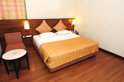 A comfortable budget hotel room ready for staying