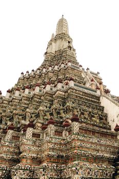 Close up details in the Wat Arun temple in Thailand