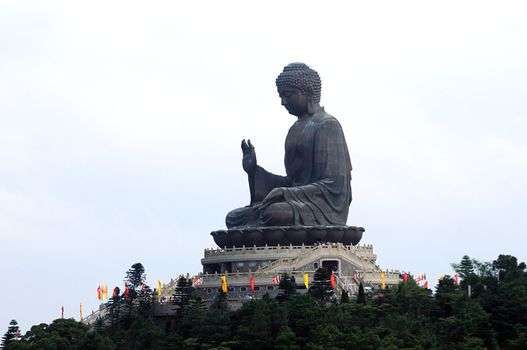 Tian Tan Giant Buddha overlooking with love from Hong Kong China
