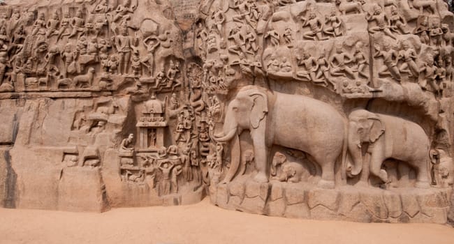 One of the ancient architectural wonders of the Pallava kings in south India