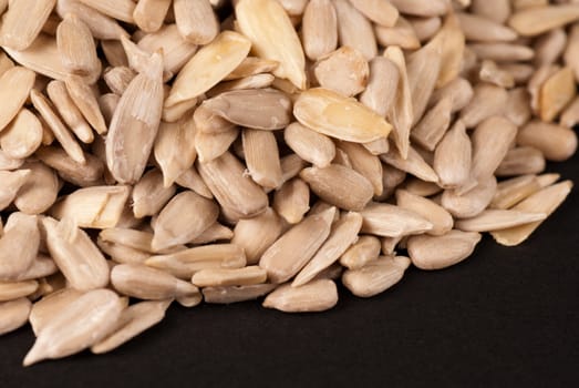 A stack of fresh peeled sunflower seeds