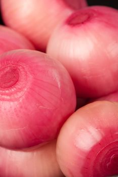 Fresh red onions pickled in vinagear, food background