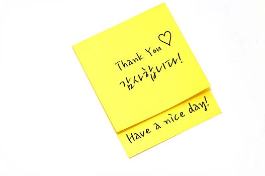 Close up photo of a Thank you note