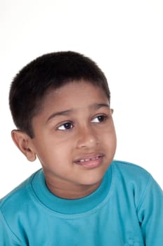 Photo of adorable young boy looking at camera