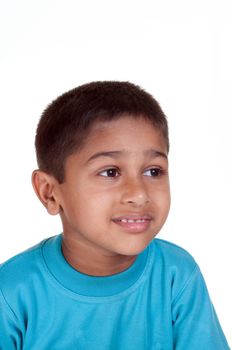 Photo of adorable young boy looking at camera