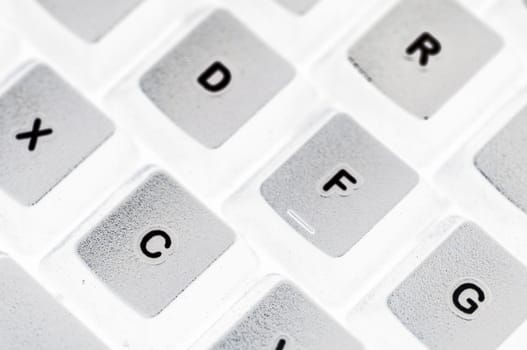 Closeup shot of a computer key board