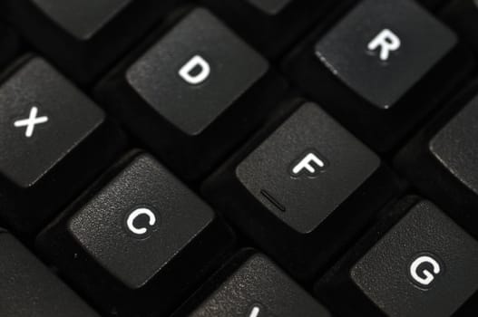 Closeup shot of a computer key board